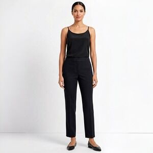 Talbots Petites Pants Size 4P Black Side Zip Ankle Dress Trousers Stretch Women